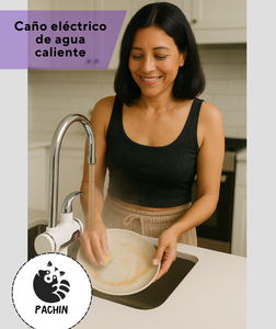 Caño eléctrico de agua caliente con ducha
